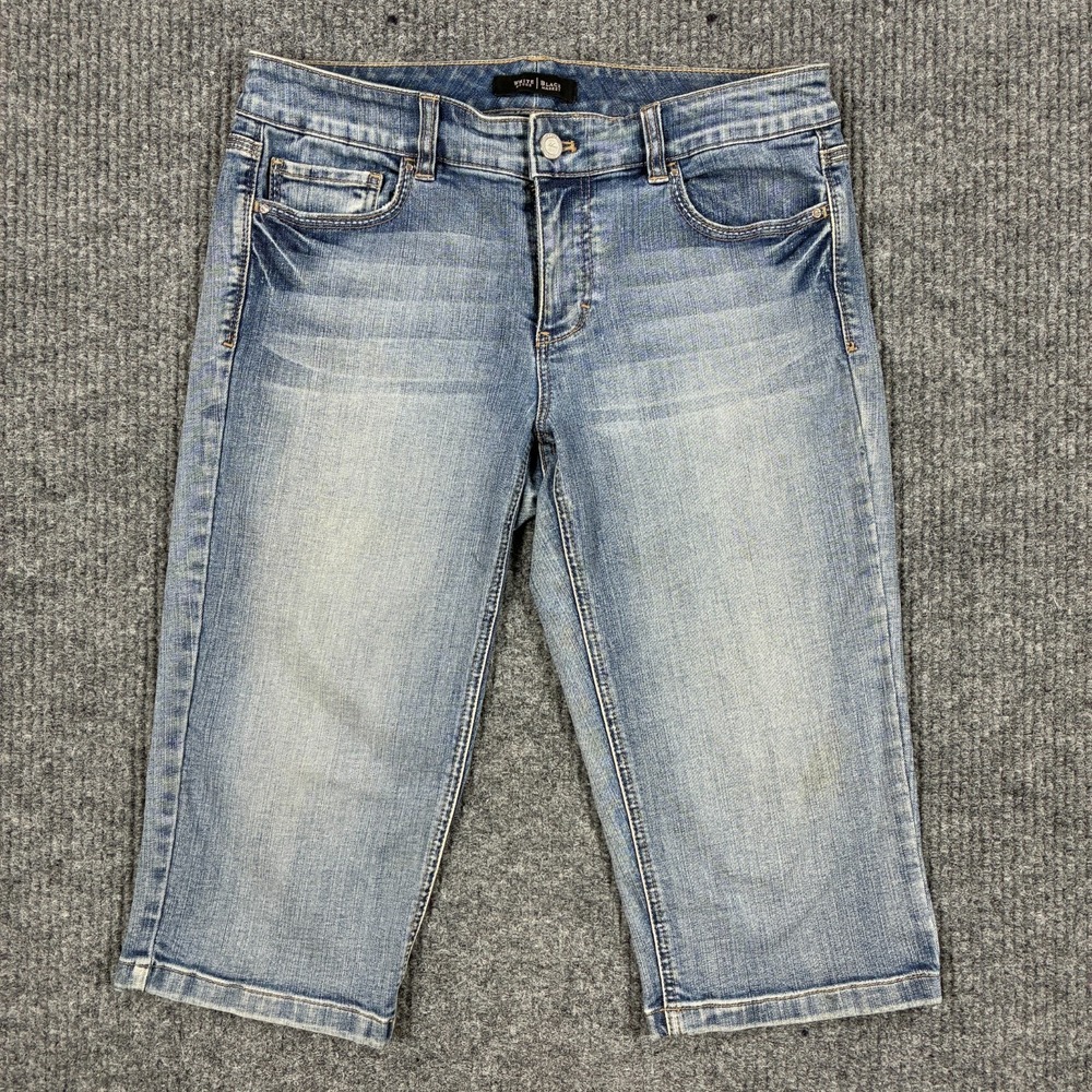 White House Black Market Pedal Pusher Capri Jeans Womens Size 6‎ Blanc Low Rise